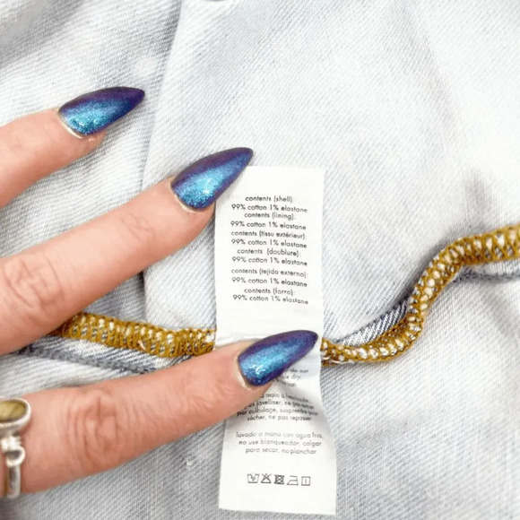 NWT Revolve WeWoreWhat Cut Out Denim Mini Skirt Women's L Blue Light Wash High W - Picture 7 of 7